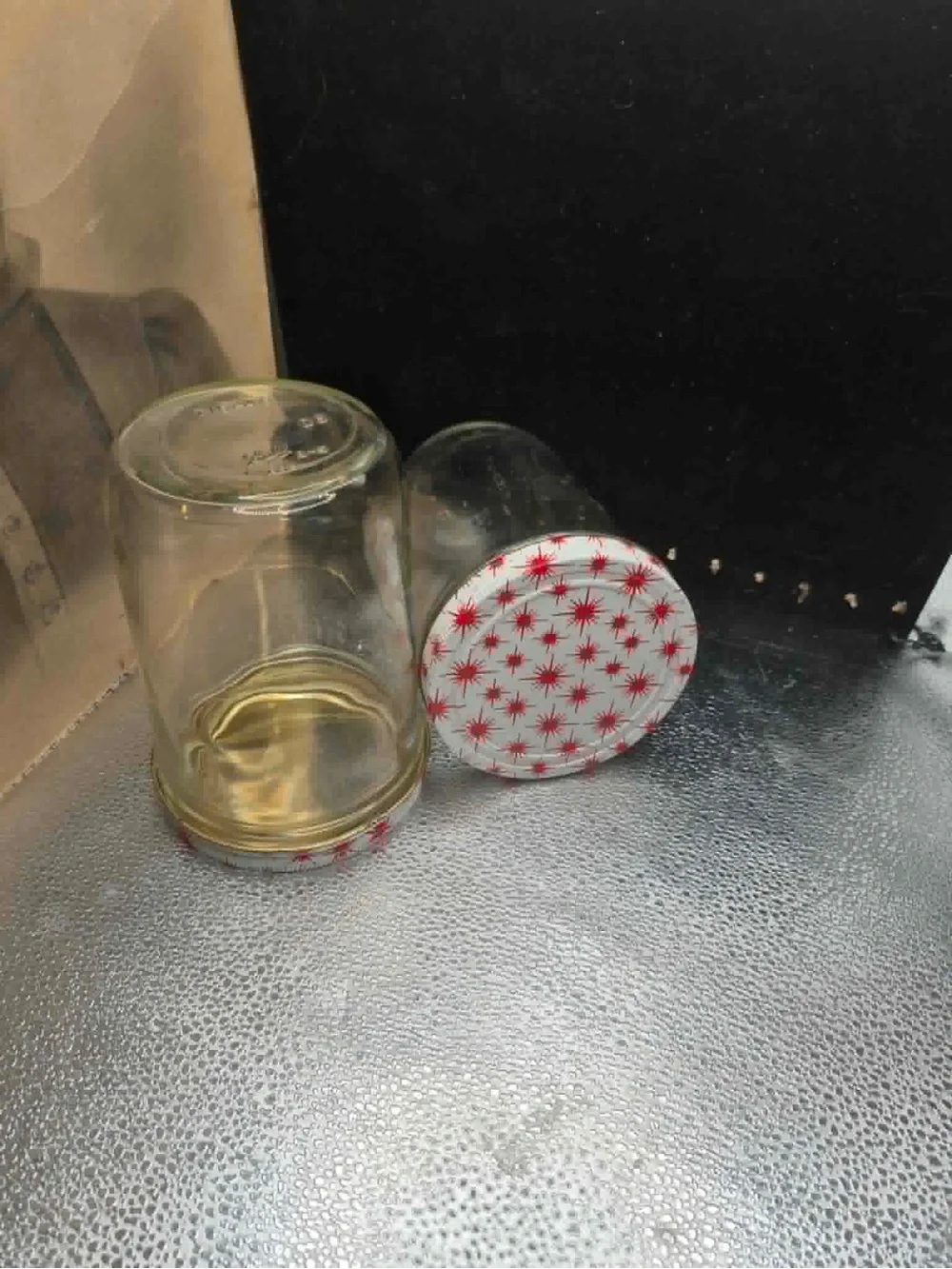 Retro Vintage Canning Jar Set - 2 MCM BALL Jars with Red Atomic Starburst Lids